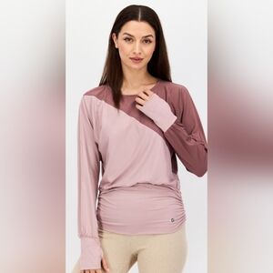 Tahari Sport Pink top with Waist Ruching Size 1X